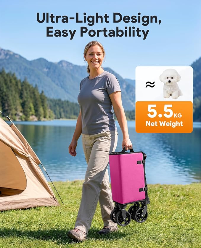 Collapsible Wagon with Wheels,120L Wagon Cart for Camping Groceries Beach | 220lbs Capacity Wagon Carts Foldablet,Smallest Folding Size,Lightweight Portable,Adjustable Handle,Transport long items