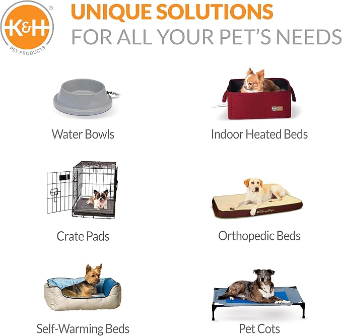 K&H Outdoor Elevated Dog Bed, Cooling Raised Dog Bed, Gray, XL 50x32in | Pet Cot for Large & Extra Large Pets, Breathable Mesh Center Hammock Design, Indoor/Outdoor Washable Cover, 50x32in