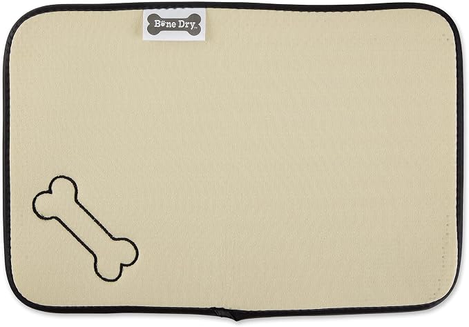 Bone Dry Machine Washable, Ultra Absorbent Pet Mat, 12x18, Gray Stripe (Pack of 2)