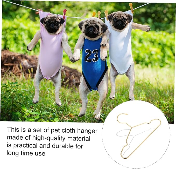 BESPORTBLE 3pcs Pet Clothes Hangers Sturdy Dog Clothing Holders Durable Pet Apparel Organizer for Neat Storage Premium Iron Material for Dog Owners