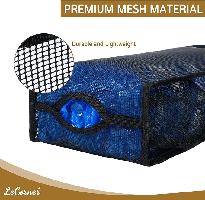 Plastic Bag Holder, Large Capacity Grocery Bag Holder, Breathable Mesh Plastic Bag Holders for Grocery Bags Storage, Lightweight Trash Bag Holder Dispenser Organizer, Black
