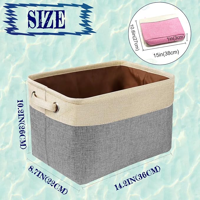 Personalized Pet Toy Basket Custom Dog Toy Storage Organizer with Handles Customized Dog Basket Box with Name Photo Icon for Dogs Cats - Grey
