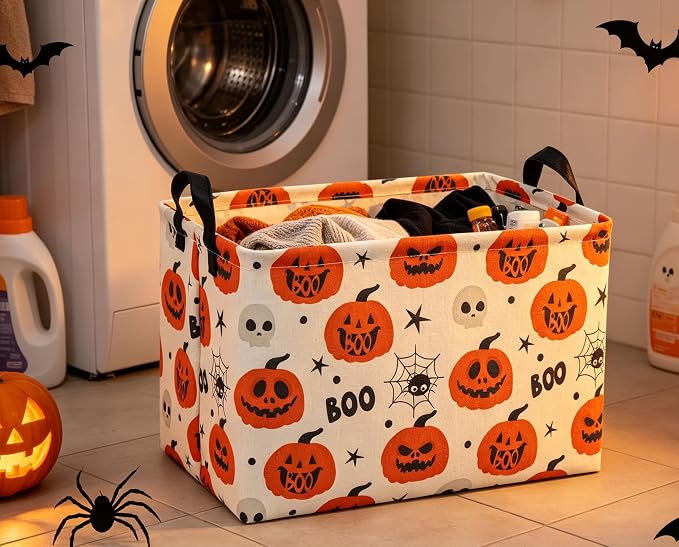 Rectangle Baskets Halloween Basket Spider Storage Bin for Room Decor Gift Basket(Spider Halloween)