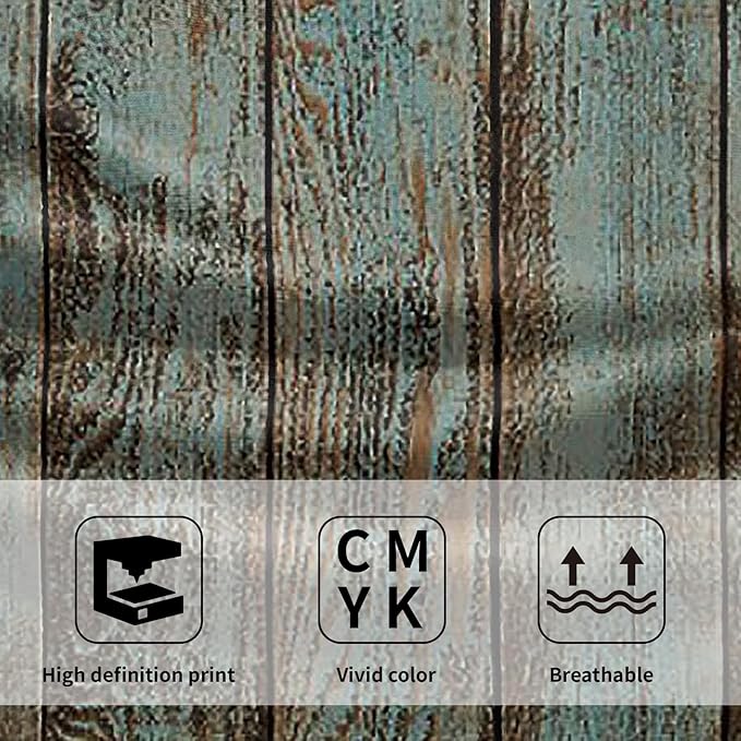Giwawa Rustic Barn Wood Hand Towel 15x30 Set of 2, Vintage Teal Turquoise Brown Plank Fingertip Towel Retro Wooden Stripe Face Towel Country Grain Board Washcloth for Farmhouse Log Cabin Bathroom