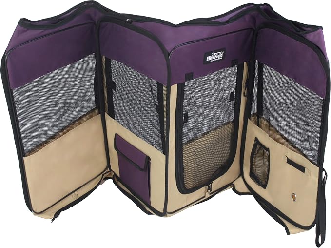 EliteField 2-Door Soft Pet Playpen for Dogs and Cats (2-Year Warranty) | 600D Fabric, Washable Floor Mat & Top Cover, Indoor/Outdoor, Carrying Bag, Ground Stakes, Zipper Locks