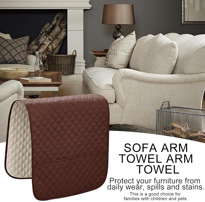 Sofa Armrest Organizer Multifunctional, Comfortable, Anti-Slip, | Recliner Arm Protector for Books Tablet Phone TV Remote Cellphone Book Phones Pets Chocolate Remote Control Snack