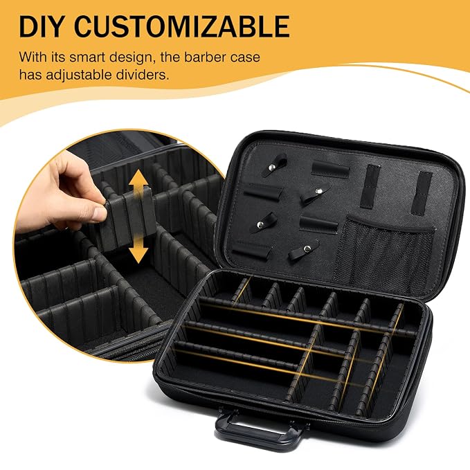 MoyRetty Barber Carrying Bag for Clippers and Supplies, Large Size Travel Case for Barber, Hair Clips Scissors Cutting Tools Organizer, Professional Salon Supplies DIY Storage Kit for Stylist