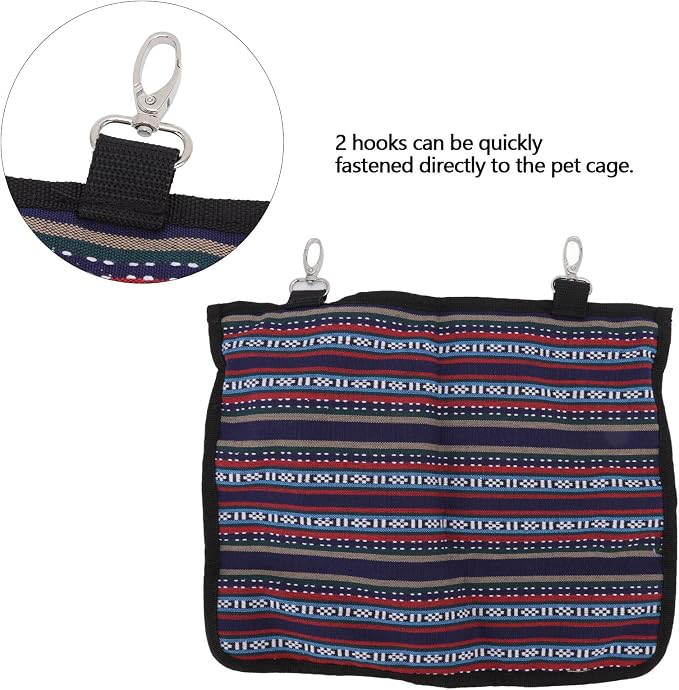 Dog Cage Storage Bag, Large Capacity Washable Cat Cage Hanging Bag with Multiple Pockets, Pet Supplies Organizer for Toys Food Grooming Tools, Durable Canvas Side Bag with 2 Hooks