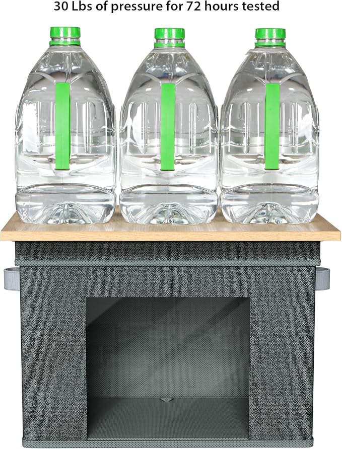 Univivi Fabric Storage Bins with Lids for Closet, 4 Pack, Black | Large Foldable Storage Boxes, Sturdy Collapsible Storage Bins with Clear Window, Storage Bins for Home, Closet, Shelves