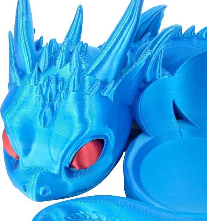 Dragon Stand for Echo Dot 4th/5th Gen, 3D Printed Dragon Amazon Echo Desktop Speakers, Holder for Echo Dot 5th Gen Echo Dot 4th Gen, Made in USA (Blue)
