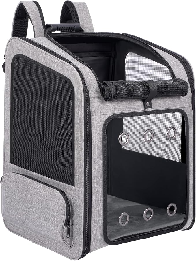 Extra Large Cat Backpack Carrier for Cats Under 30 Lbs | Large Space Pet Backpack Carrier for Dogs Puppies Rabbits Other Animals under 25 Lbs, Great for Travel / Hiking / Outdoor Use