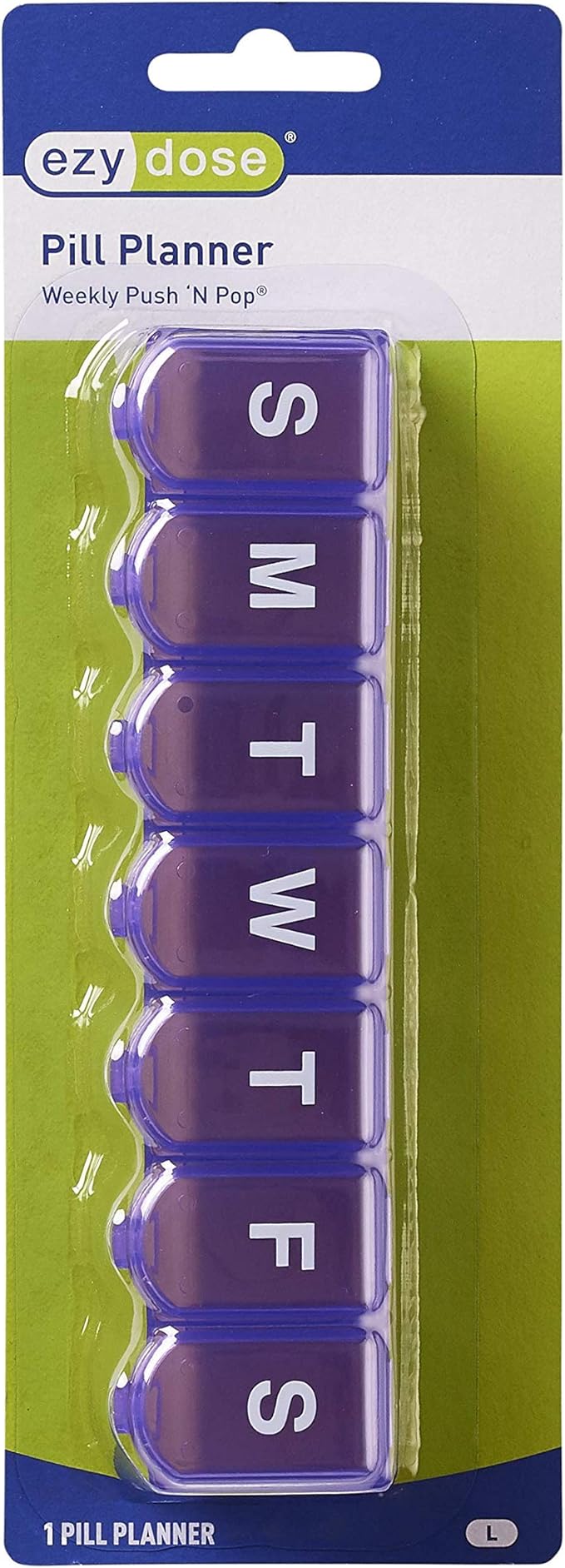 EZY DOSE Weekly (7-Day) Pill Case, Medicine Planner, Vitamin Organizer Box, Large Push N' Pop Open Compartments, Convenient and Easy to Use, Color May Vary, BPA Free | Vitamin & Prescription Medicine Case, Push N' Pop Open Compartments, Convenient & Ea...