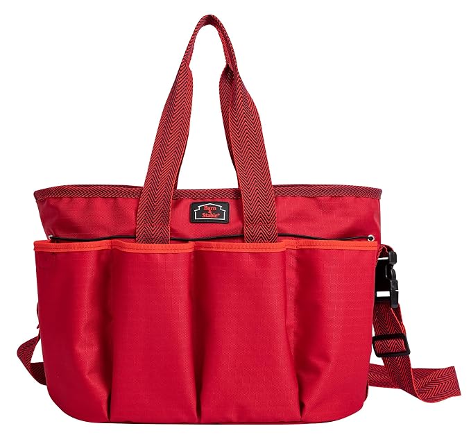 BARN & STABLE 600Denier 3000mm/3000mvp Super Waterproof, Breathable Horse Grooming Tote with 7 Pockets - Tear-Resistant Tack Storage Carry Bag Caddy for Horses, Cows, Donkeys, Goats