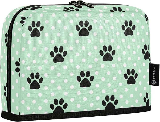 Aslsiy Large Capacity Pencil Case Pet Paws White Dots (2) Pencil Pouch for Boys Girls Portable Pen Bag Organizer Standing Makeup Bag for School Office Supplies