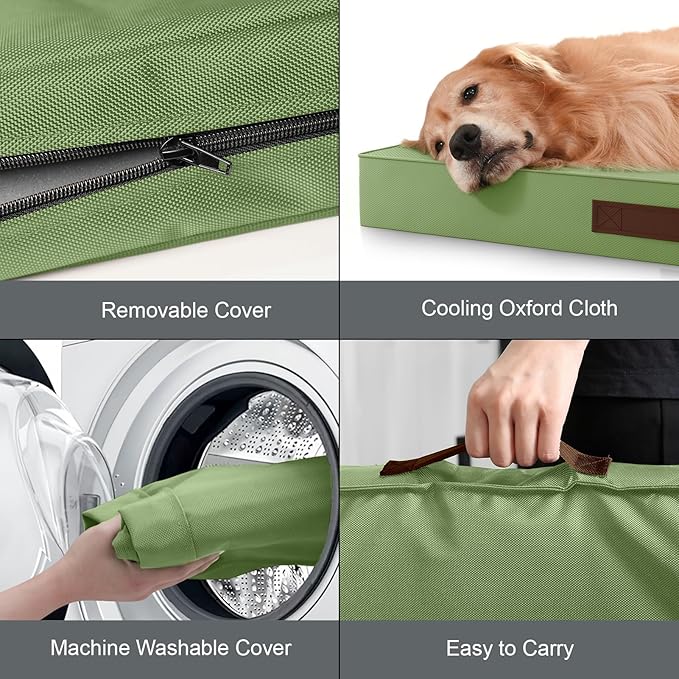 Outdoor Waterproof Orthopedic Dog Bed for Large Dogs | Egg Crate Foam for Joint Support, TPU Waterproof Layer, Machine Washable 1680D Oxford Cover, 36 x 27 Inch, Up to 65 lbs