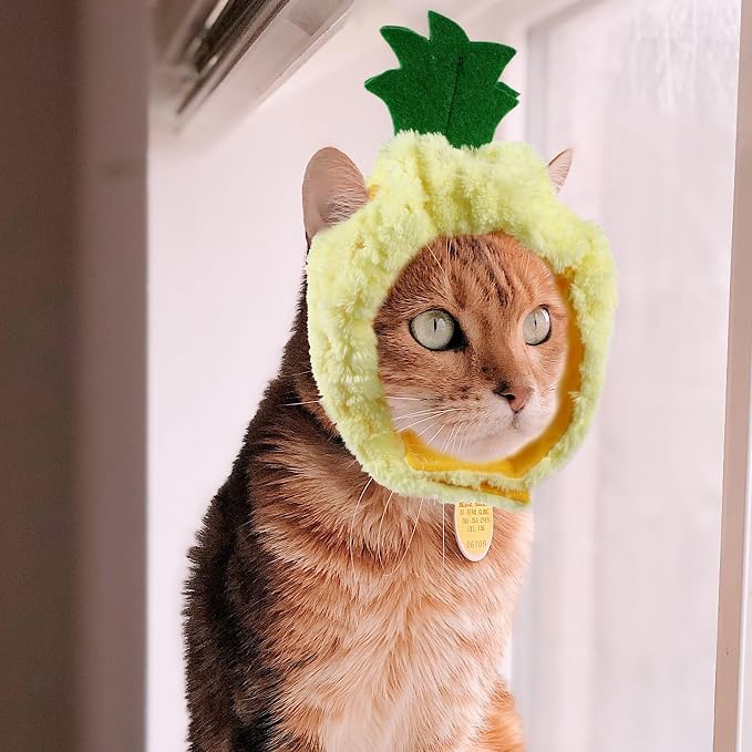 POPETPOP 4pcs Cute Pet Party Hat for Dogs and Cats, Fruit-Shaped Cloth Headwear with Fine Workmanship, Practical and Stylish Cosplay Accessory for Birthday and Festival Events