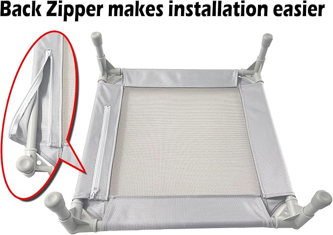 Pozico Elevated Pet Bed with Breathable Mesh for Small Cat and Dog, Raised Cooling Pet Cot for Puppy and Kitty, 18.9x18.9 inch (Gray Bed)
