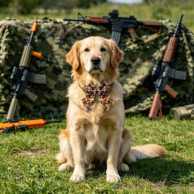 PET SHOW 10 Pack Camo Sailor Dog Bowties for Large Dogs