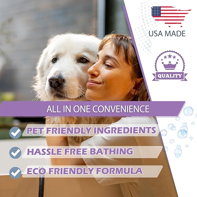 GreenFist Pet Shampoo for Dogs & Cats Care Intense Cleaning Power Sooth Skin Made in USA (Lavender 1 Quart)