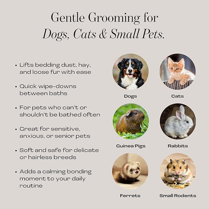 Muddi Mitt Microfiber Reusable Pet Wipes Grooming Towel Glove | Machine-Washable, Soft, Double-Sided Bath Mitt Replaces Wipes | Dirt Odor Removal | Gentle Paw Coat Cleaner | Dogs & Cats (A Pair)