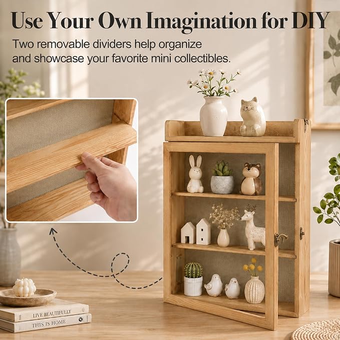 11x16 Flower Shadow Box Frame with Shelves, Rustic Wood