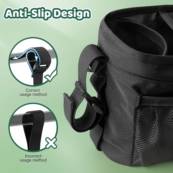 Stroller Organizer with Cup Holder, Non-Slip Stroller Caddy Baby Essentials | Universal Stroller Bag Accessories with Detachable Phone Bag, Fits for Uppababy, Baby Jogger, Christmas New Moms Baby Gifts