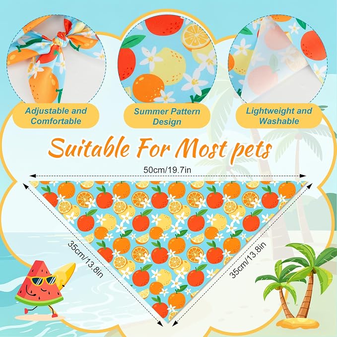 50 Pcs Summer Hawaiian Dog Bandanas Bulk Tropical Flower Pattern | Triangle Kerchief Bibs Scarf Set for Pets Hawaii Party Costume Photo Props Accessories, 25 Styles, 19.7 x 13.8 x 13.8 Inch