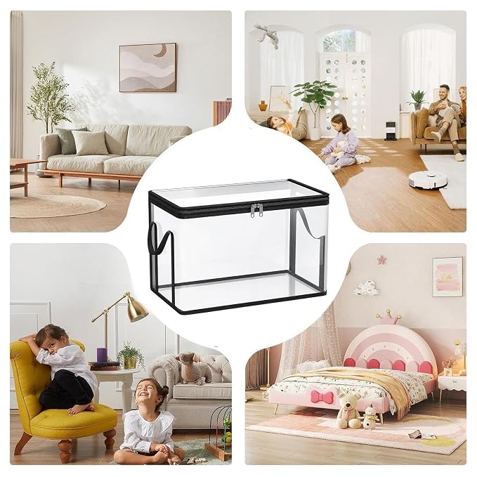 Toy Storage Organizer Box - 2PC Plush Dolls Organization Bins, 38x24x32cm Stuffed Doll Storage | Toy Box For Living Room Playroom Study Room Balcony Dormitory Apartment Farmhouse Home Balcony