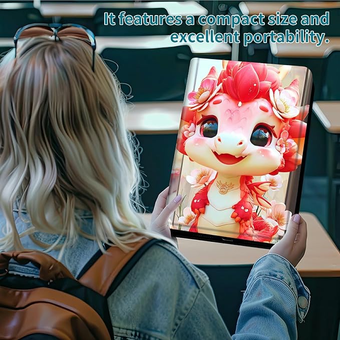 Case for Samsung Tab A11 8.7" 2025/Galaxy Tab A9 8.7" 2023, 360 Degree Rotating Stand with Multi-Angle Vertical & Horizontal Viewing Shockproof Protective Shell for Women Men, Pink Dragon