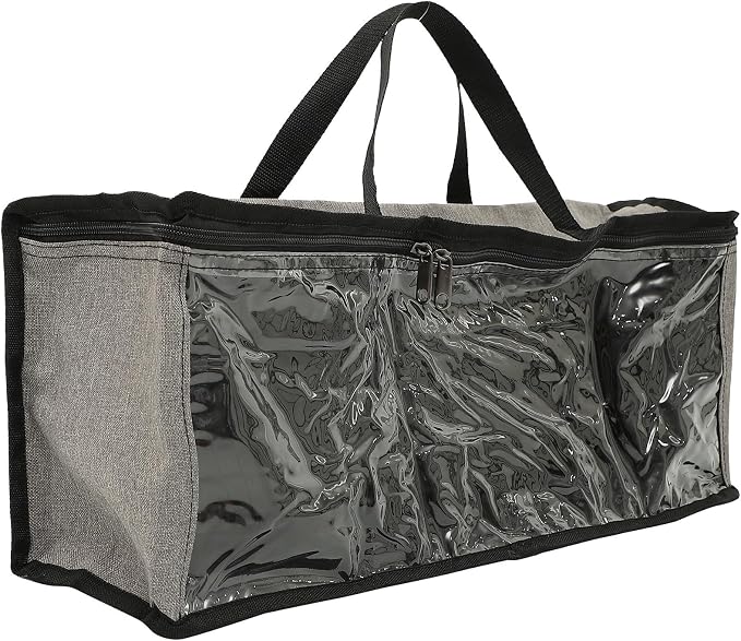 Large Capacity Baseball Cap Storage Bag with Portable Handles and Two-way Zippers, Oxford Cloth and Pvc Hat Organizer