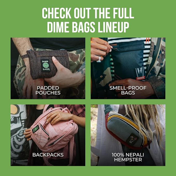 DIME BAGS Padded Tube Case for Glass & Gear Protection, Storage Bag for Fragile Items, Adjustable Shoulder Straps for Travel