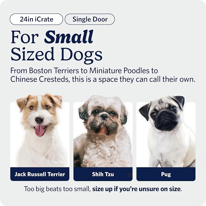 Midwest 24-Inch Single Door iCrate, for Small Breeds, 12-20 lbs