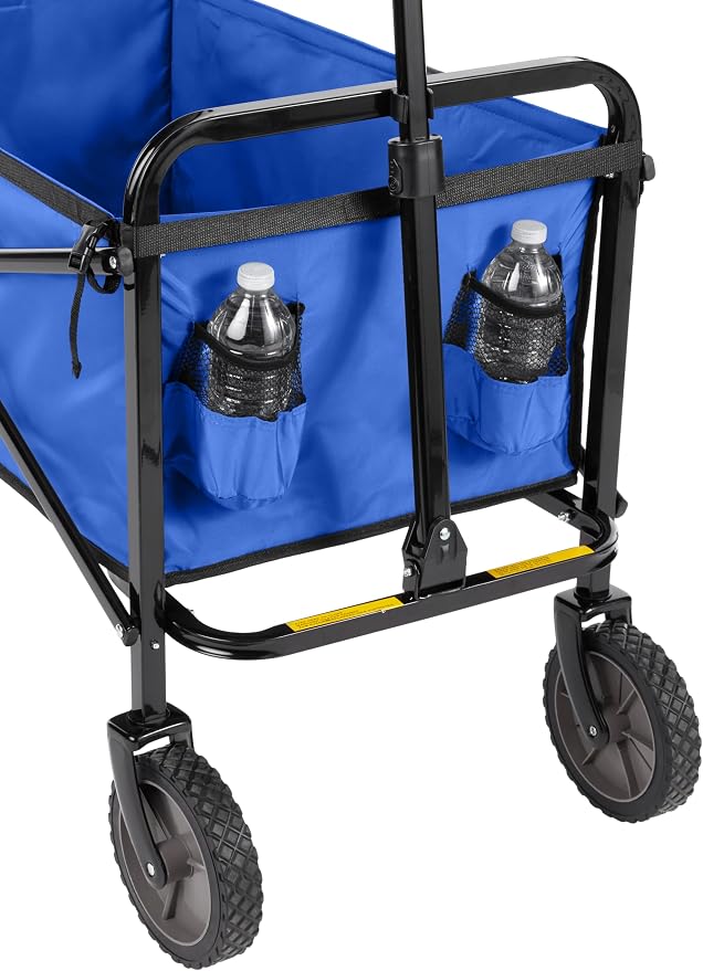 Amazon Basics Collapsible Heavy Duty Utility Wagon for Outdoor Sports, Camping, Garden, and Shopping, Versatile, Easy to Store, 265 Pounds Capacity, 27.6 x 40.9 x 20 inches, Blue