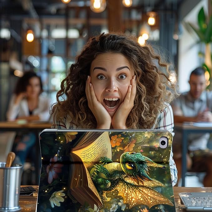 for Microsoft Surface Pro 7 Plus,Surface Pro 7/6/5/4 12.3" Tablet Case,Auto Wake/Sleep,Adjustable Stand Protective Cover - Fantasy Dragon