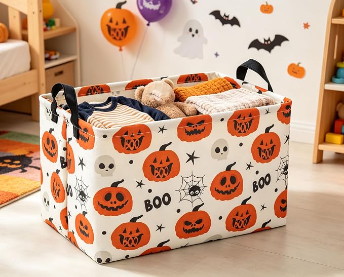 Rectangle Baskets Halloween Basket Spider Storage Bin for Room Decor Gift Basket(Spider Halloween)
