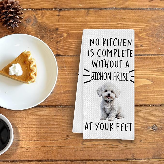 Bichon Frise Gifts Kitchen Towels, Bichon Frise Gifts for Women Dish Tea Towels, Dog Mom Gifts Hand Towels Kitchen Decor, Dog Lover Gifts, 16x24 Inch