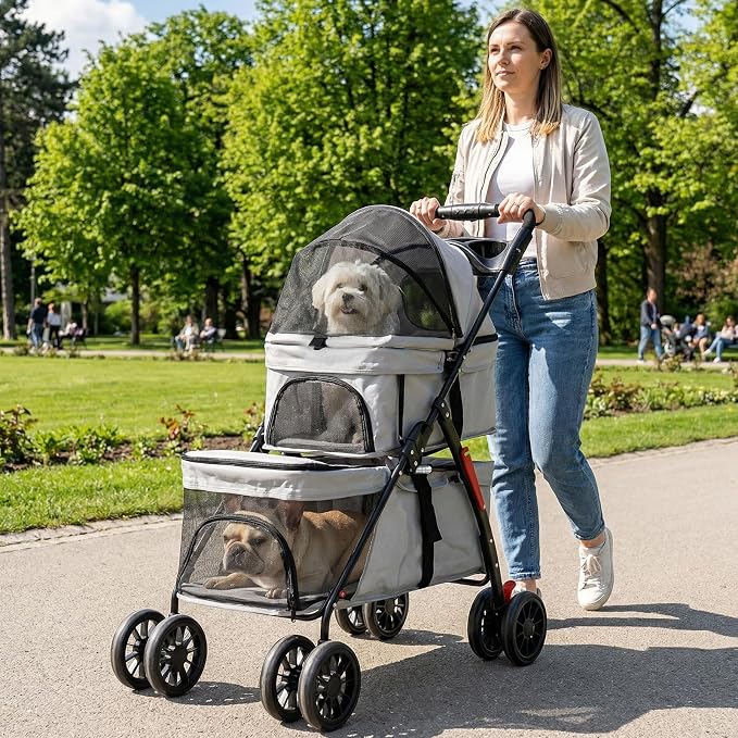 Kittens Puppies Travel Strolling Cart for Small Cats Puppy Kitty Stroller