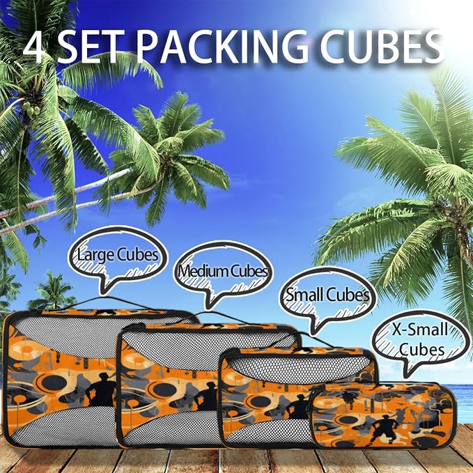 Sports Theme Packing Cubes for Travel, Luggage Packing Organizers, Sports Travel Accessories Large Toiletries Bag for Clothes Shoes Cosmetics Toiletries