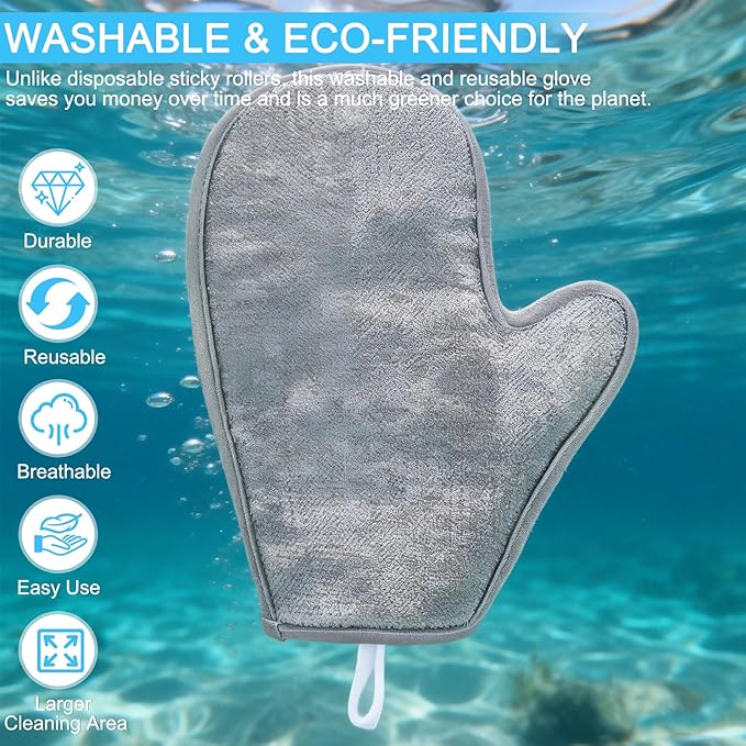 EXPAWLORER Pet Hair Removal Glove for Dogs & Cats, Washable Reusable Electrostatic Magic Brush Pet Hair Remover Glove, Upgraded Fur Removal Tool Grooming for Carpet Couch Sofa Clothing Car Seat, M