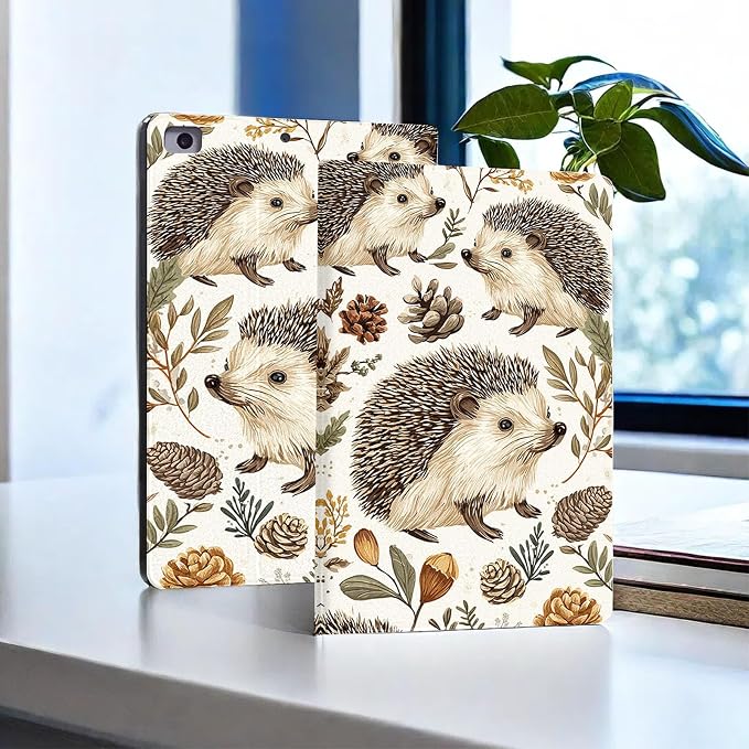 for Microsoft Surface Pro 7 Plus,Surface Pro 7/6/5/4 12.3" Tablet Case,Auto Wake/Sleep,Adjustable Stand Protective Cover - Hedgehog
