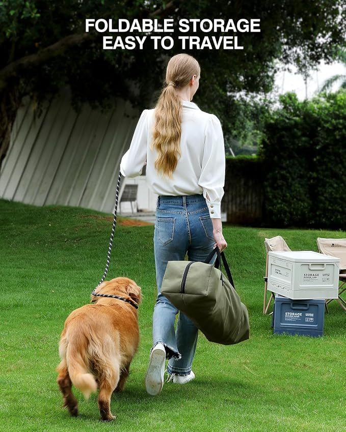 24 x 17 x 17 Inch Collapsible Soft Dog Crate for Dogs Up to 30 lbs, Portable Travel Pet Kennel with 4 Zip Doors, Foldable Indoor Outdoor Crate with Mat, Carry Bag, Green