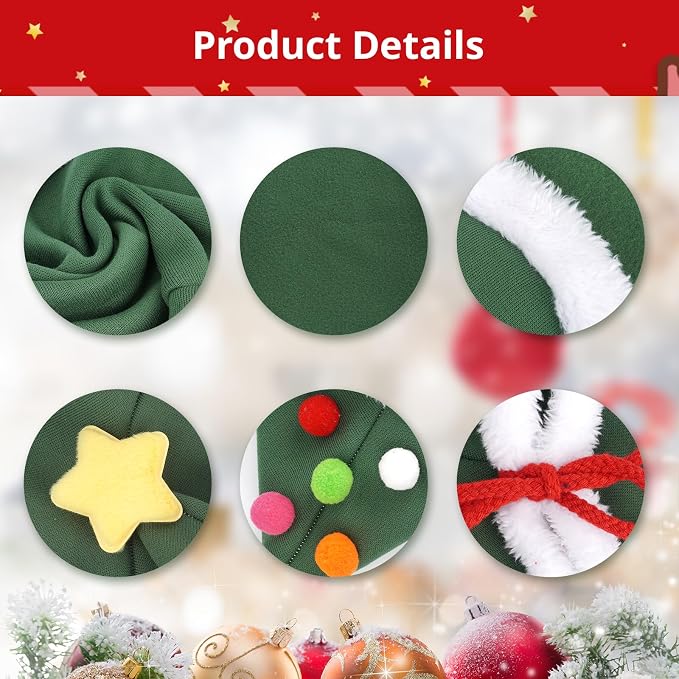 Cat Christmas Cape with Velvet Stars Hat, Small Dog Soft Thick Xmas Cloak, Pets Christmas Costume Dogs Cats Santa Claus Outfits for Goose, M