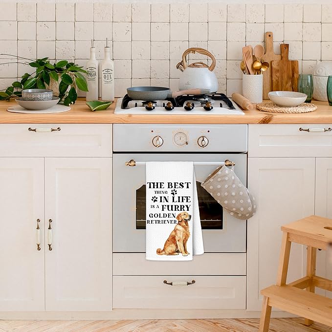 Golden Retriever Kitchen Towels 16x24 Inch, Golden Retriever Gifts for Women, Dog Hand Towel Decorative for Dish Tea Towel Drying Cloth