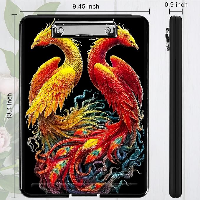 Heavy Duty Storage Clipboard, Slim Nursing Clipboard with Internal Pen Case, Portable File Organizer Case for A4 Letter Size Paper Office Medical Professionals, Flamingo Red