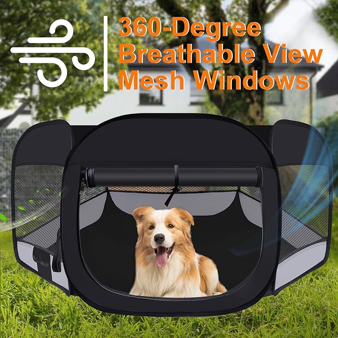 Dog Cat Playpen, Pet Puppy Playpen, Puppy Dog Play Pen for Indoors(Grey, S) | Portable Dog Playpen, Puppy Dog Cat Play Pen for Indoors Kitten Playpen, Collapsible Small Cats Crate Cage for Small Dogs