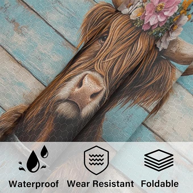 TropicalLife Highland Rustic Cow 6 Set Compression Packing Cubes | Farmhouse Farm Animals Travel Accessories Expandable Packing Organizers Space Saver Bags for Organizing Clothes