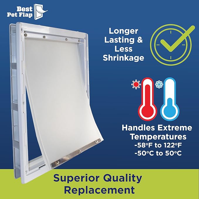 Best Pet Flap XL Replacement Dog Door Flap Compatible with Ideal Pet Products Designer Series DSPRFXL RFXLN - Measures 10.5" x 15" Longer Lasting, Most Energy Efficient, Less Shrinkage, BPA Free | Compatible with Ideal Pet Products Designer Series DSPR...