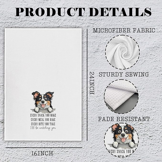 Australian Shepherd Gifts Kitchen Towels, Aussie Gifts Hand Towels, Mini Aussie Gifts, Dog Kitchen Bathroom Decor, 16x24 Inch
