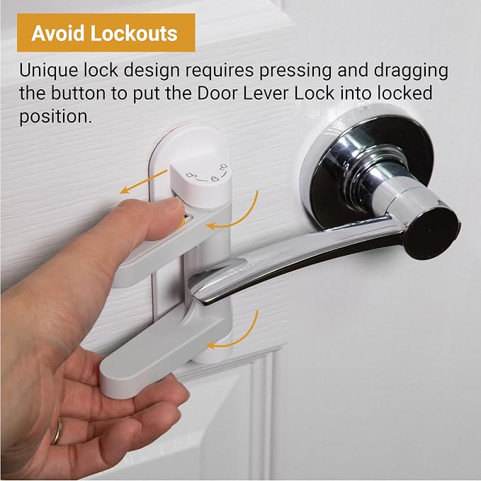 SVD.PET Door Lever Lock for Petproof & Childproof, 2 Pack | Prevents Toddlers and Pets from Opening Doors, Unique Difficulty Adjustment, Easy One Hand Operation for Adults