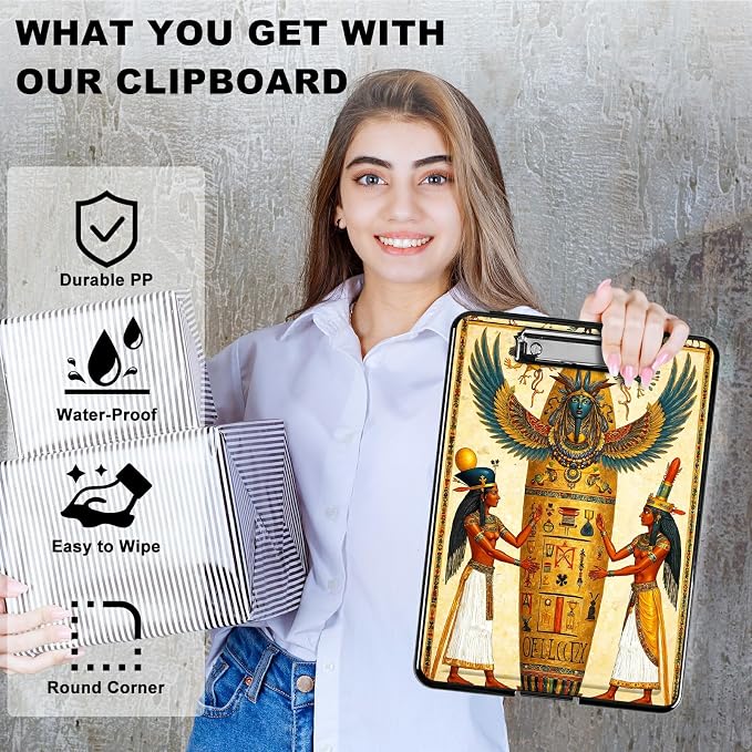 Heavy Duty Storage Clipboard, Slim Nursing Clipboard with Internal Pen Case, Portable File Organizer Case for A4 Letter Size Paper Office Medical Professionals, Man Africa
